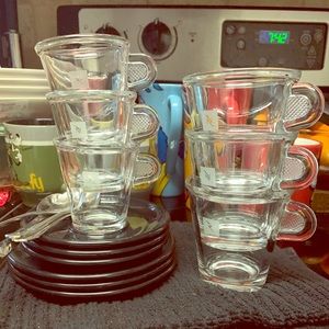 Nespresso cappuccino & espresso cups mugs w/spoons